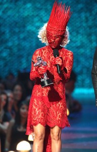 Lady Gaga in Alexander McQueen Archive, MTV VMA show in 2009.