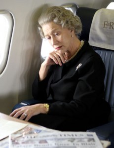 Her Majesty Helen Mirren aboard The Queen's Flight